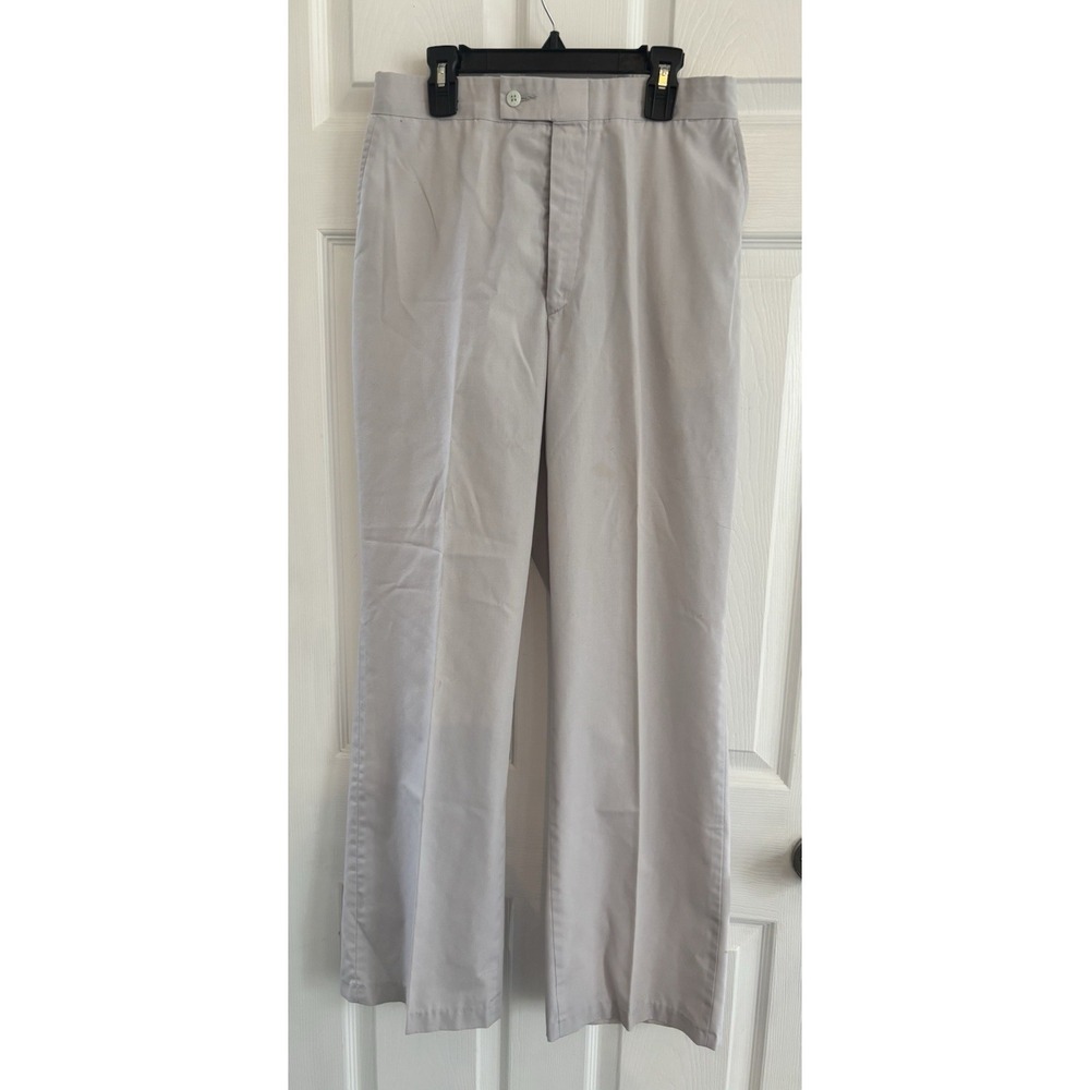 Men's 28x30 Vintage 70's Permanent Press Gray Dress Pants Slacks